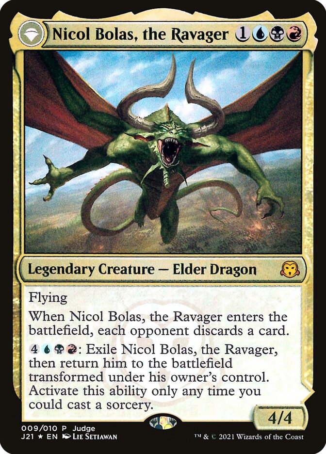 Nicol Bolas, the Ravager // Nicol Bolas, the Arisen (9) - Judge Gift Cards 2021 (PJ21)