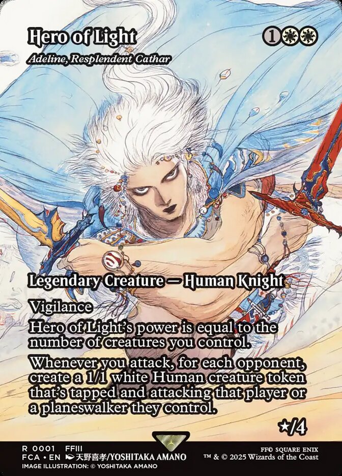 Hero of Light - Adeline, Resplendent Cathar (1) - [Foil, Borderless] Final Fantasy: Through the Ages (FCA)
