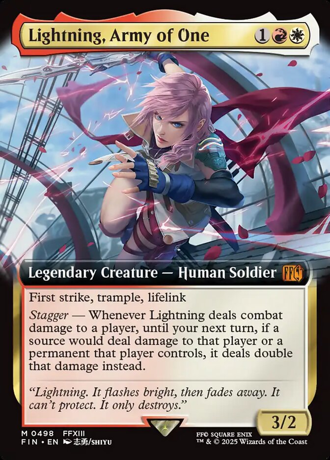 Lightning, Army of One (498) - [Foil, Extended Art] Final Fantasy (FIN)