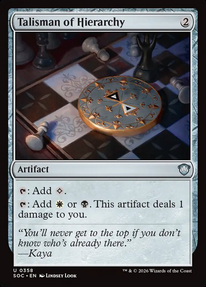 Talisman of Hierarchy (358) - Secrets of Strixhaven Commander (SOC)