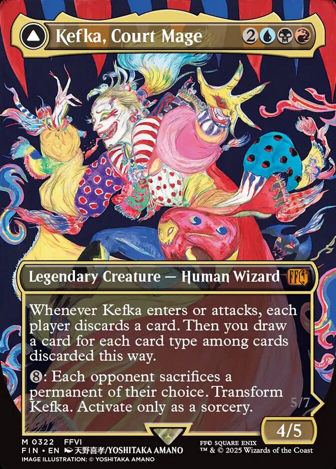 Kefka, Court Mage // Kefka, Ruler of Ruin (322) - [Foil, Borderless] Final Fantasy (FIN)