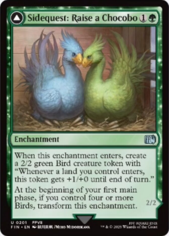 Sidequest: Raise a Chocobo // Black Chocobo (201) - [Foil] Final Fantasy (FIN)