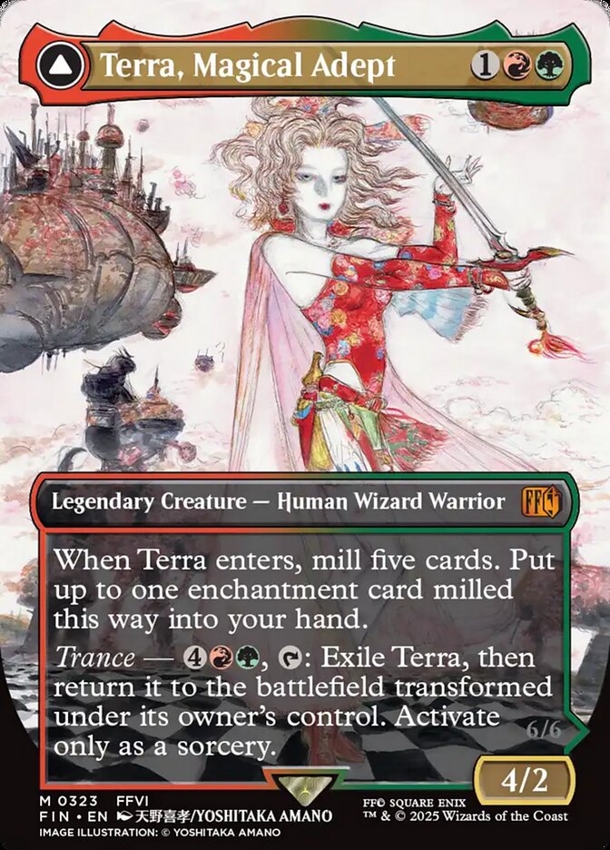 Terra, Magical Adept // Esper Terra (323) - [Foil, Borderless] Final Fantasy (FIN)