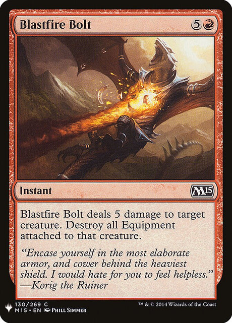 Blastfire Bolt (M15-130) - The List (PLST)