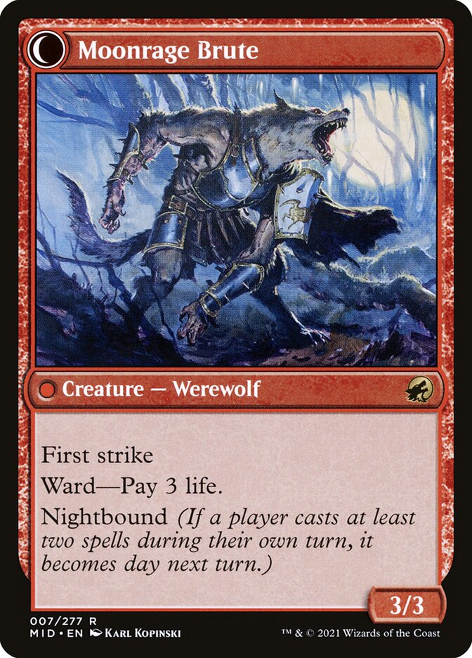 Brutal Cathar // Moonrage Brute (7) - Innistrad: Midnight Hunt (MID)