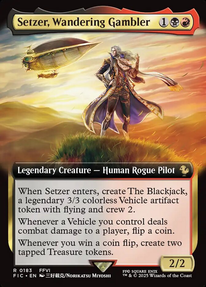 Setzer, Wandering Gambler (183) - [Foil, Extended Art] Final Fantasy Commander (FIC)