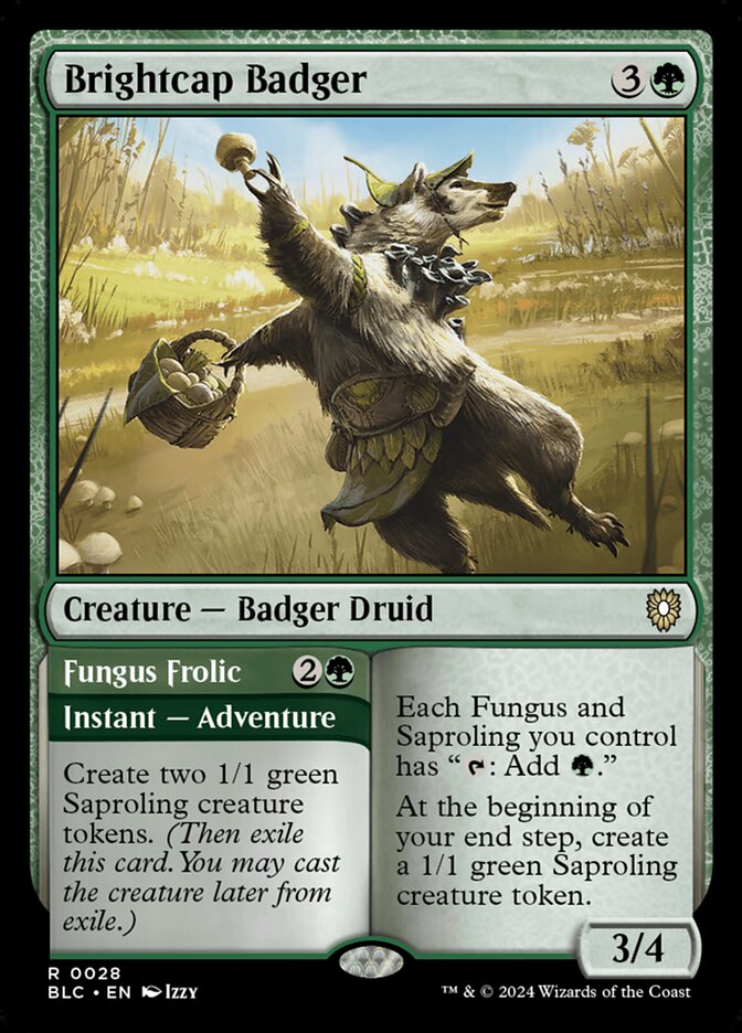 Brightcap Badger // Fungus Frolic (28) - Bloomburrow Commander (BLC)