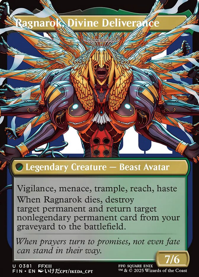 Ragnarok, Divine Deliverance // Vanille, Cheerful l'Cie (381b) - [Foil, Borderless] Final Fantasy (FIN)
