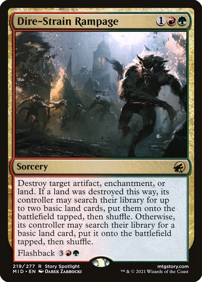 Dire-Strain Rampage (219) - Innistrad: Midnight Hunt (MID)
