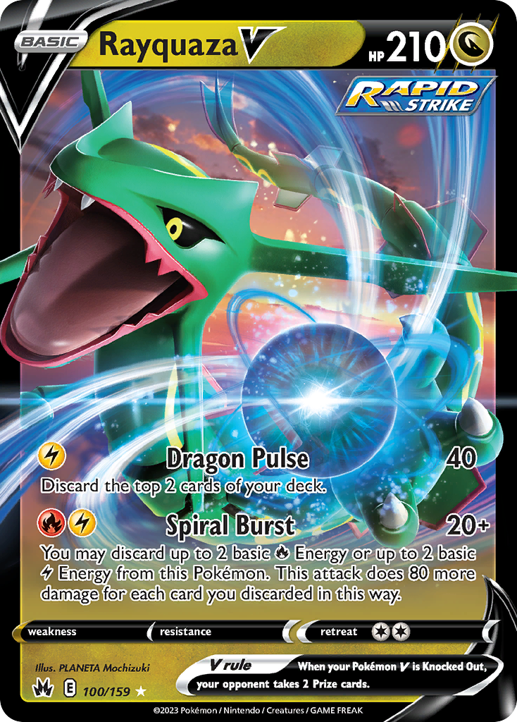 Rayquaza V (100/159) - [Holo Foil] Crown Zenith (CRZ)