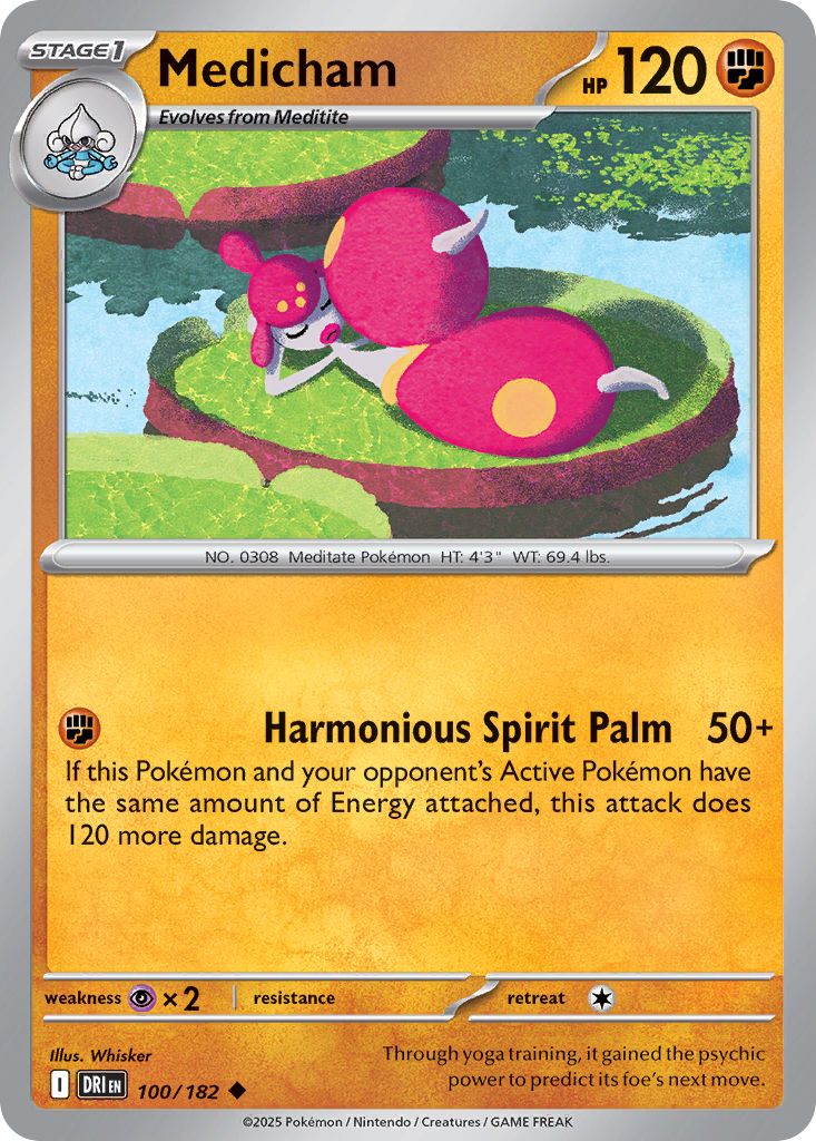 Medicham (100/182) - [Reverse Holo] Destined Rivals (DRI)