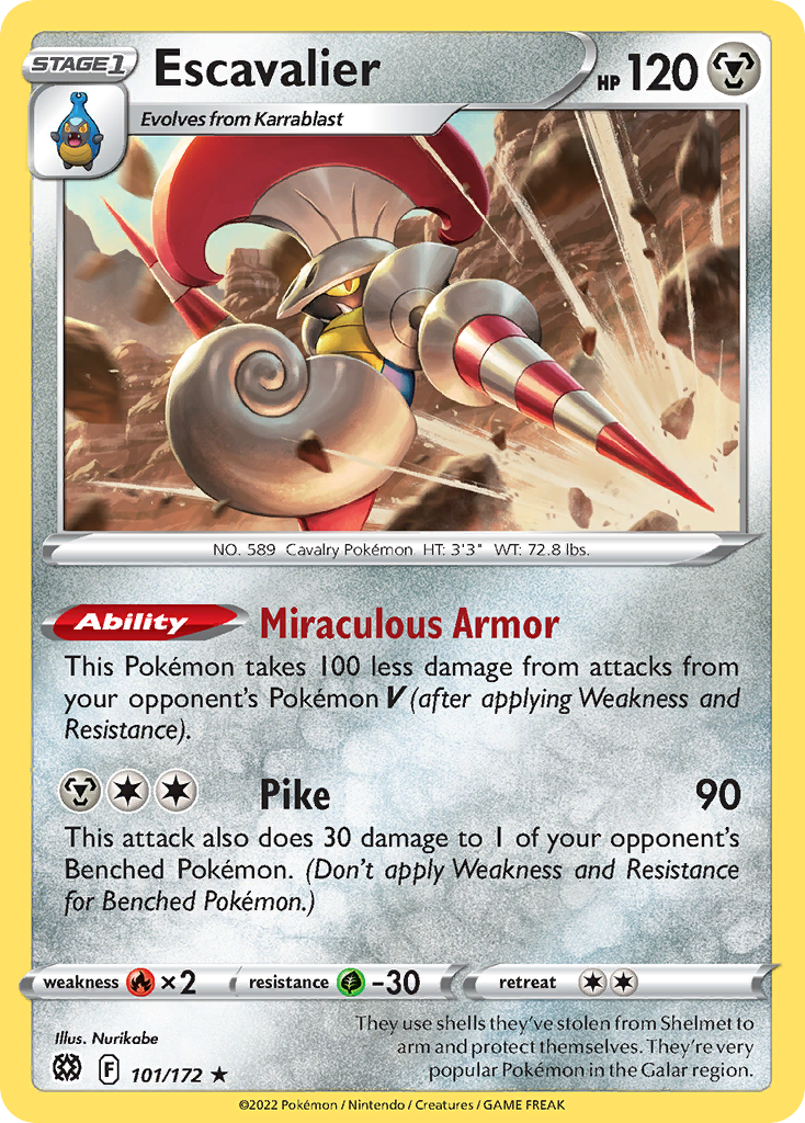 Escavalier (101/172) - [Reverse Holo] Brilliant Stars (BRS)