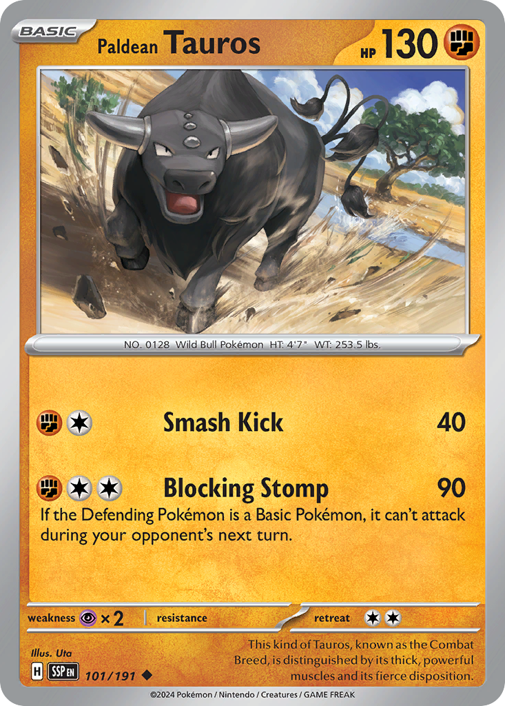 Paldean Tauros (101/191) - Surging Sparks (SSP) Paldean Tauros (101/191) - Surging Sparks (SSP)