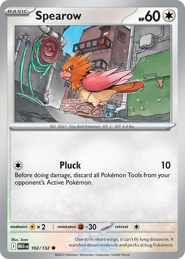 Spearow (102/132) - [Reverse Holo] Mega Evolution (MEG)