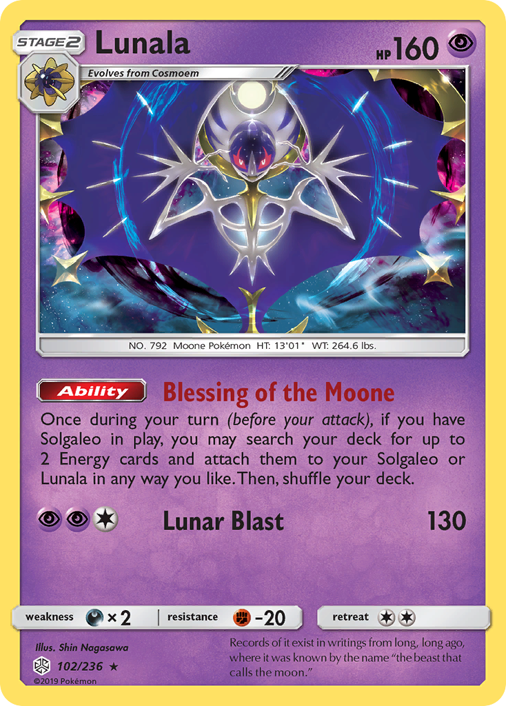 Lunala (102/236) - [Holo Foil] Cosmic Eclipse (CEC)