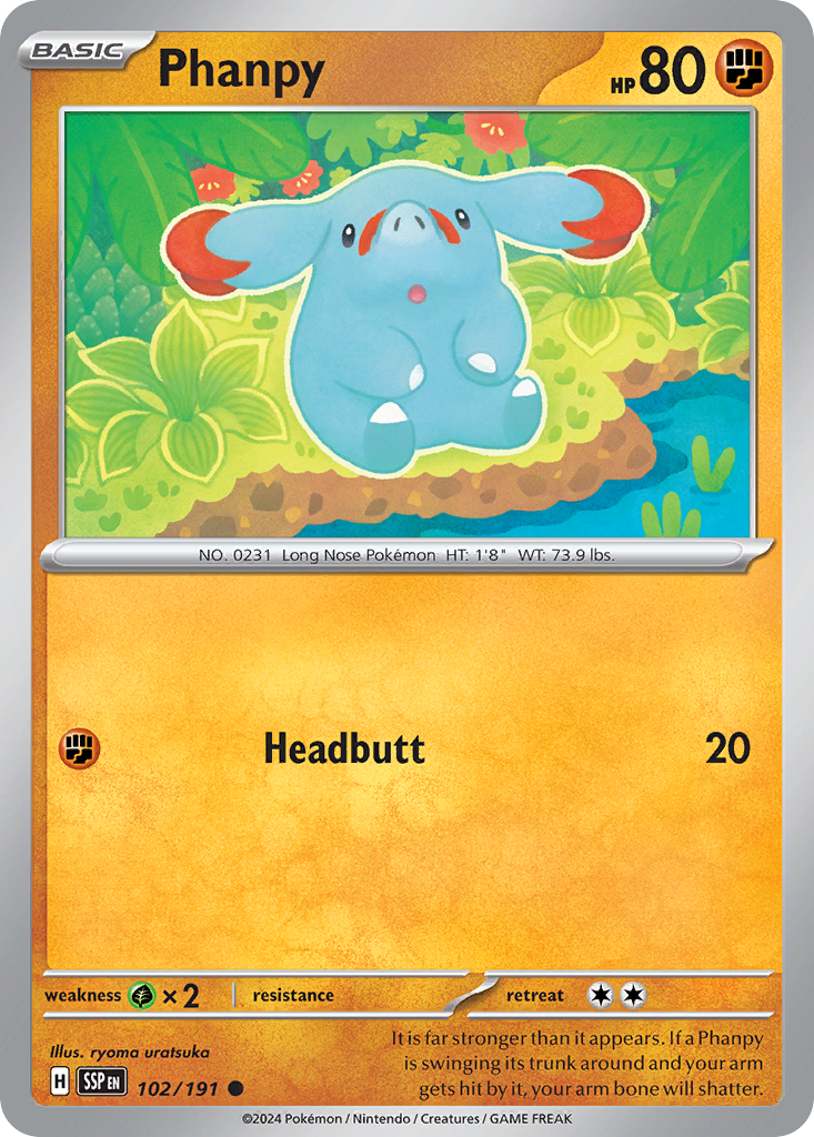 Phanpy (102/191) - [Reverse Holo] Surging Sparks (SSP)