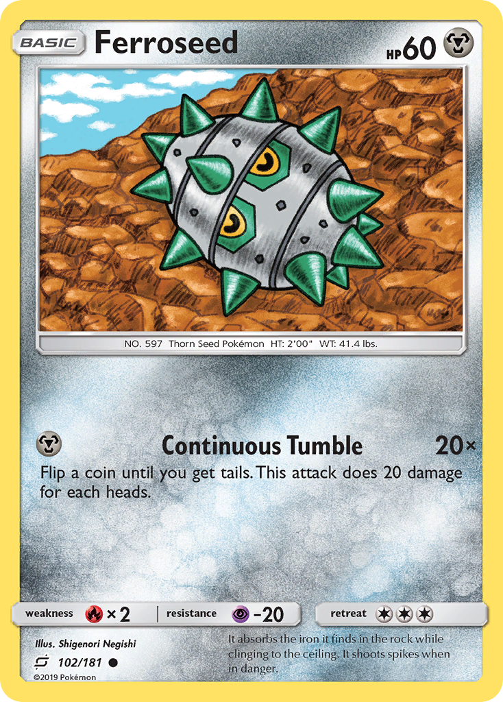 Ferroseed (102/181) - [Reverse Holo] Team Up (TEU)