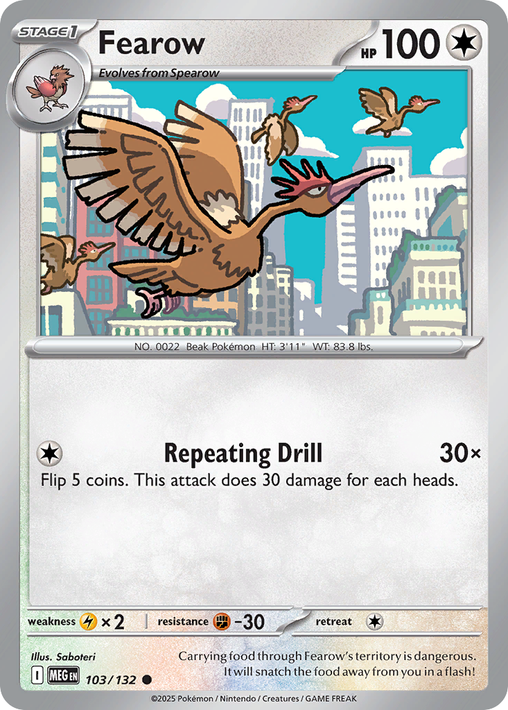 Fearow (103/132) - [Reverse Holo] Mega Evolution (MEG)
