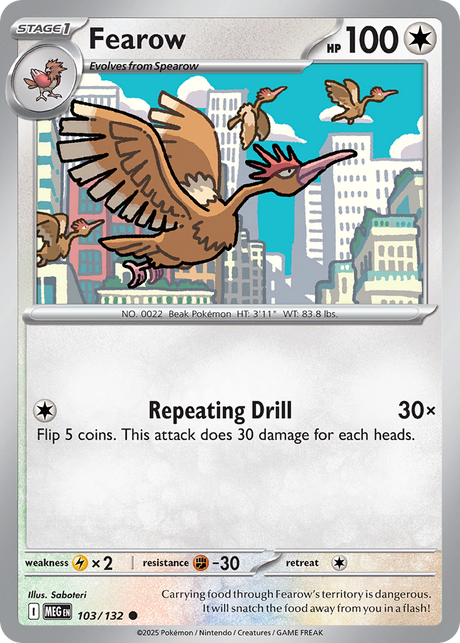 Fearow (103/132) - [Reverse Holo] Mega Evolution (MEG)