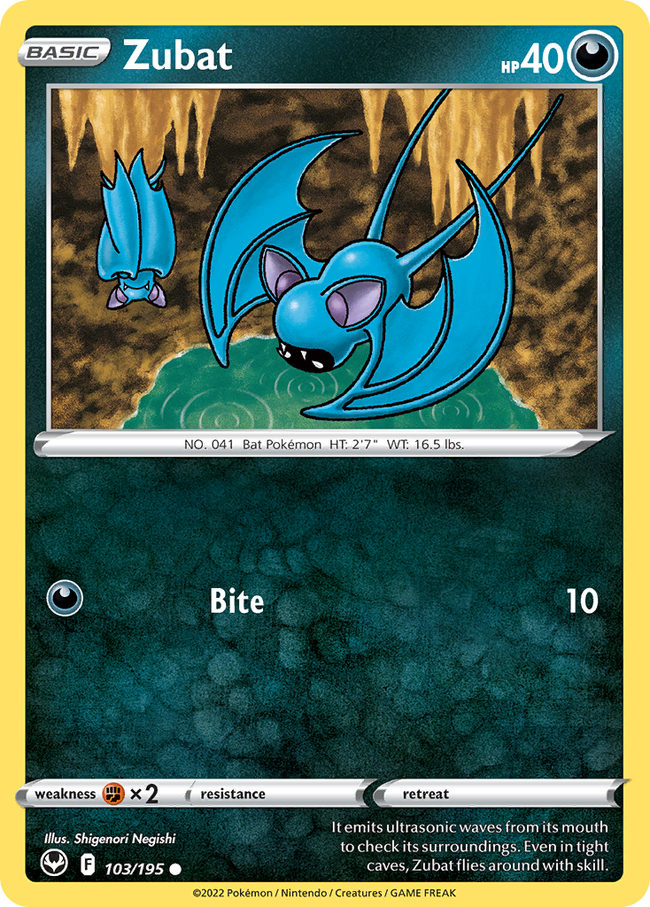 Zubat (103/195) - [Reverse Holo] Silver Tempest (SIT)