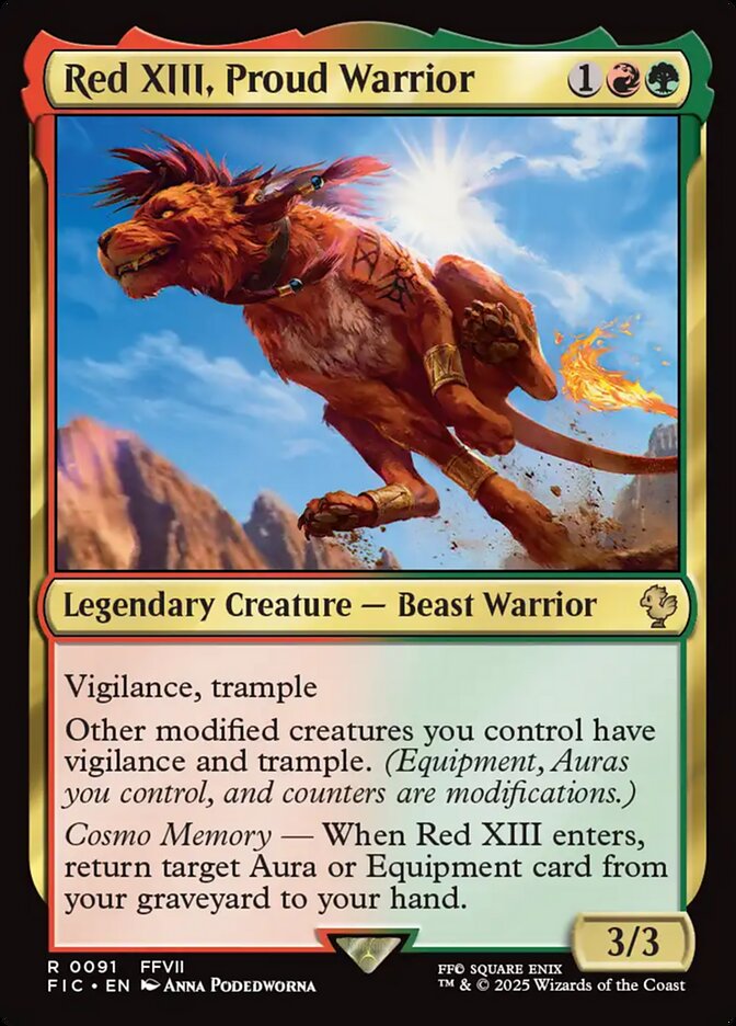Red XIII, Proud Warrior (91) - [Surge Foil] Final Fantasy Commander (FIC)