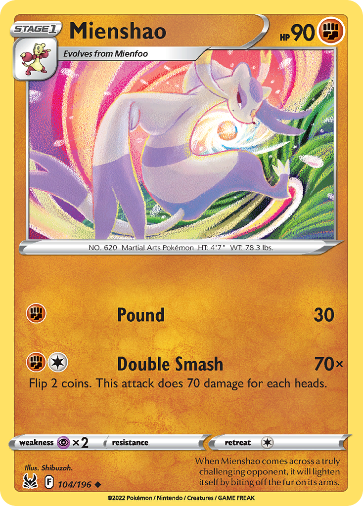Mienshao (104/196) - [Reverse Holo] Lost Origin (LOR)