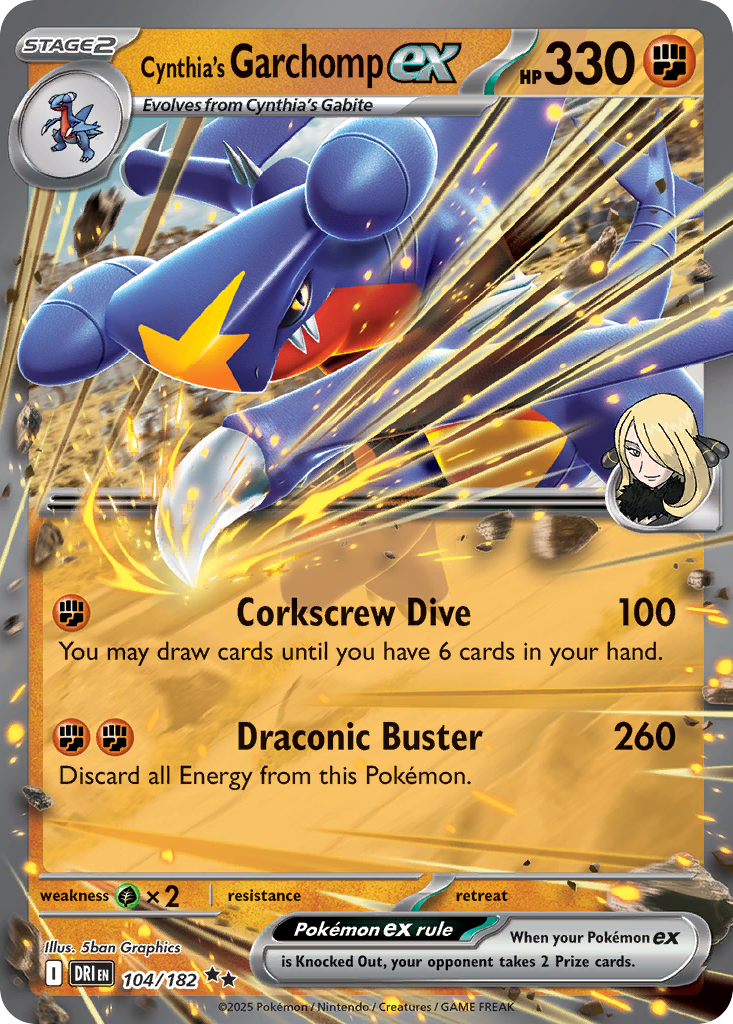 Cynthia's Garchomp ex (104/182) - [Holo Foil] Destined Rivals (DRI)