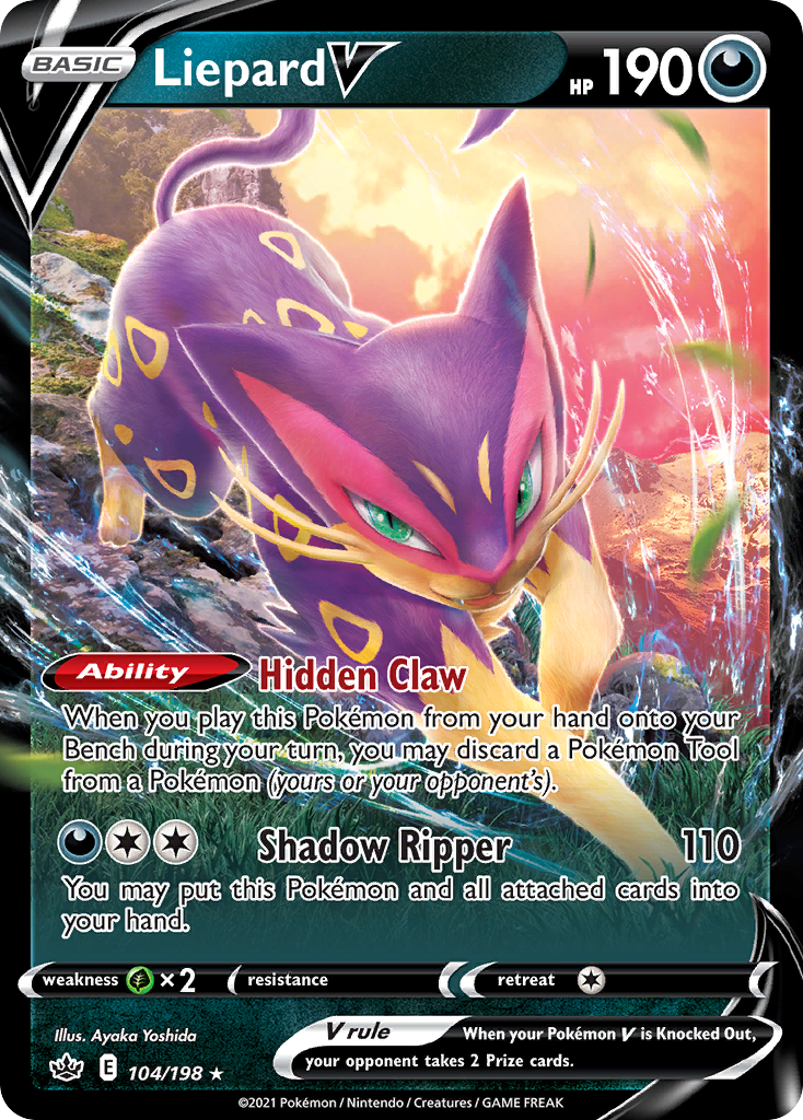 Liepard V (104/198) - [Holo Foil] Chilling Reign (CRE)