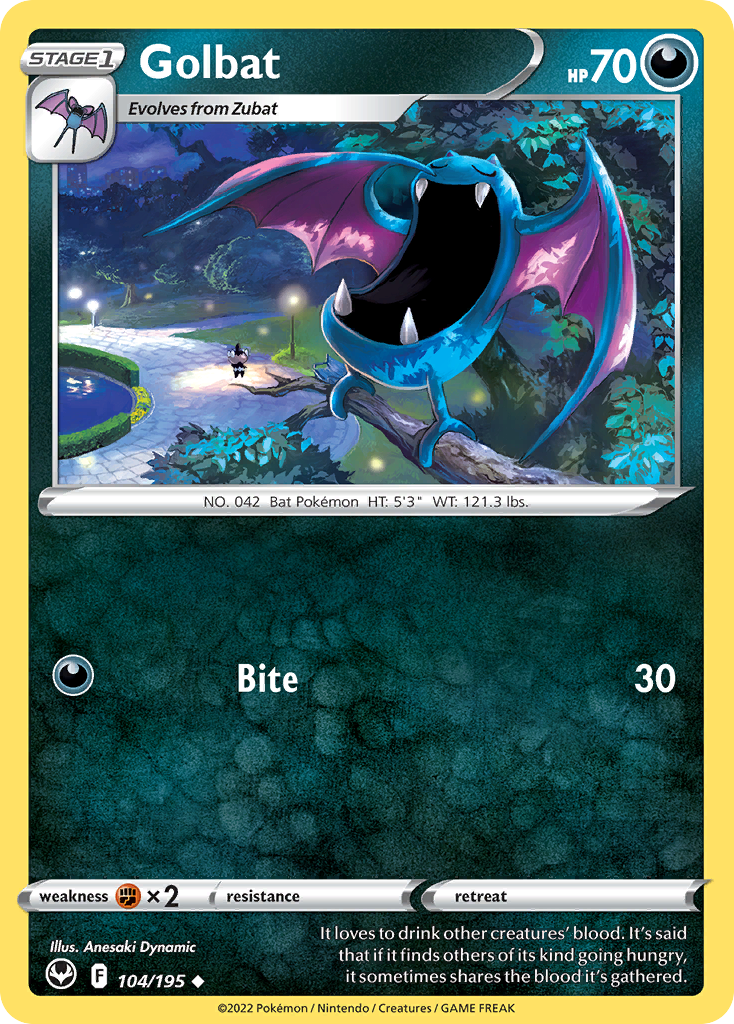 Golbat (104/195) - [Reverse Holo] Silver Tempest (SIT)