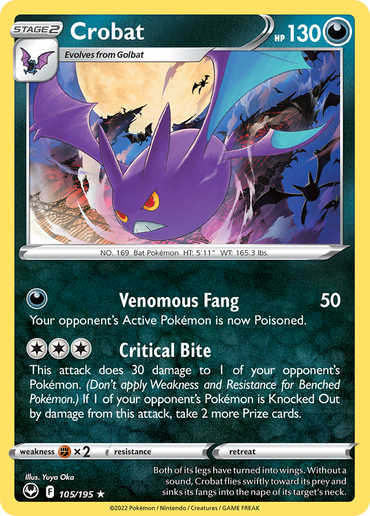 Crobat (105/195) - [Reverse Holo] Silver Tempest (SIT)