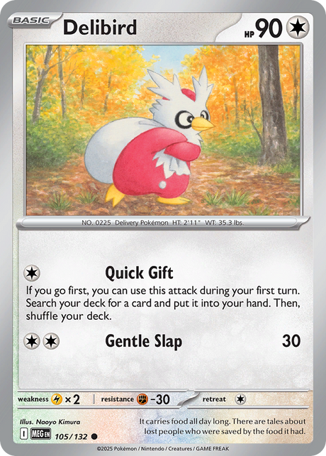 Delibird (105/132) - [Reverse Holo] Mega Evolution (MEG)