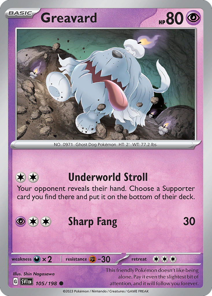 Greavard (105/198) - [Reverse Holo] Scarlet & Violet (SVI)