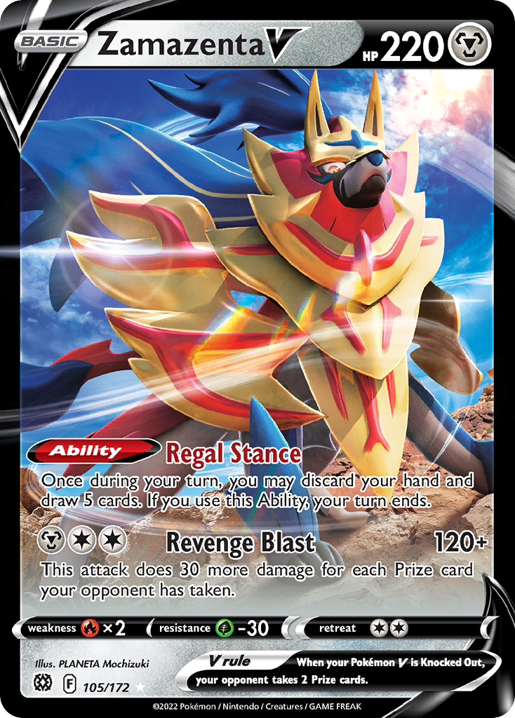 Zamazenta V (105/172) - [Holo Foil] Brilliant Stars (BRS)