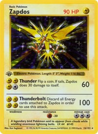 Zapdos (16) - Base Set (Shadowless) (BSS)