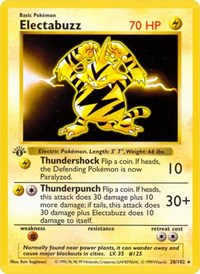 Electabuzz (20) - Base Set (Shadowless) (BSS)