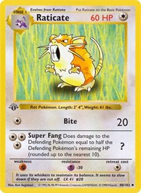 Raticate (40) - Base Set (Shadowless) (BSS)