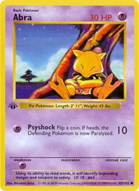 Abra (43) - Base Set (Shadowless) (BSS)