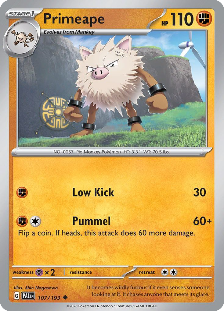Primeape (107/193) - [Reverse Holo] Paldea Evolved (PAL)