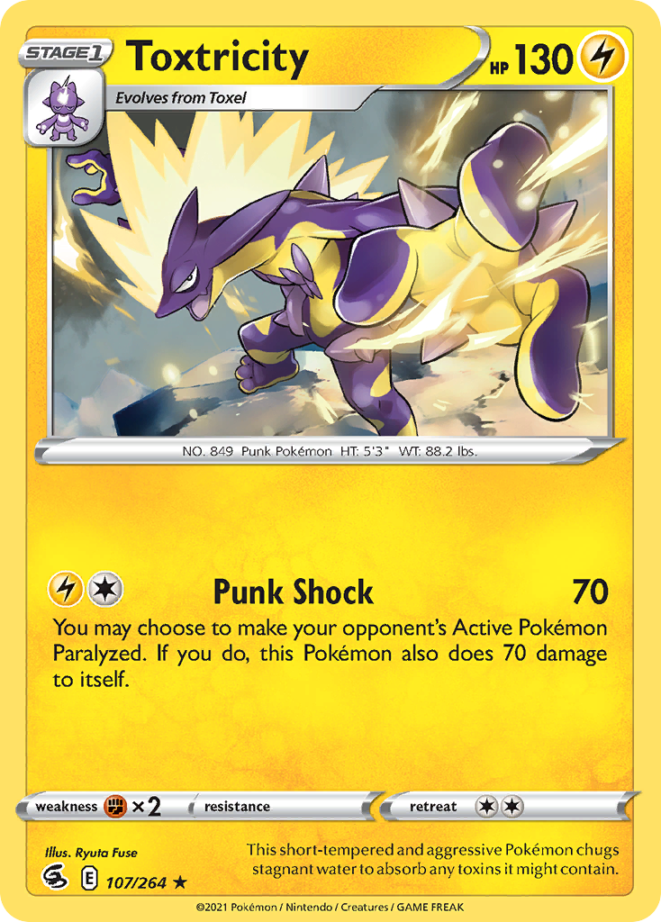 Toxtricity (107/264) - [Reverse Holo] Fusion Strike (FST)