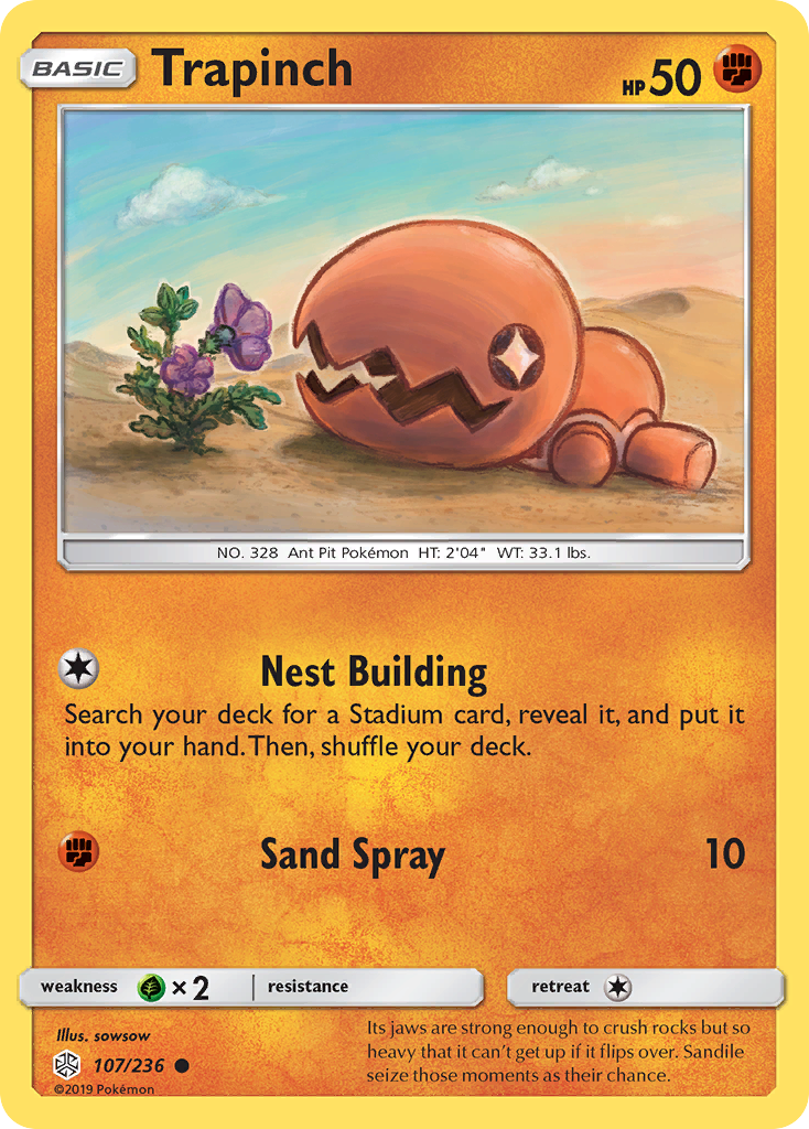 Trapinch (107/236) - [Reverse Holo] Cosmic Eclipse (CEC)