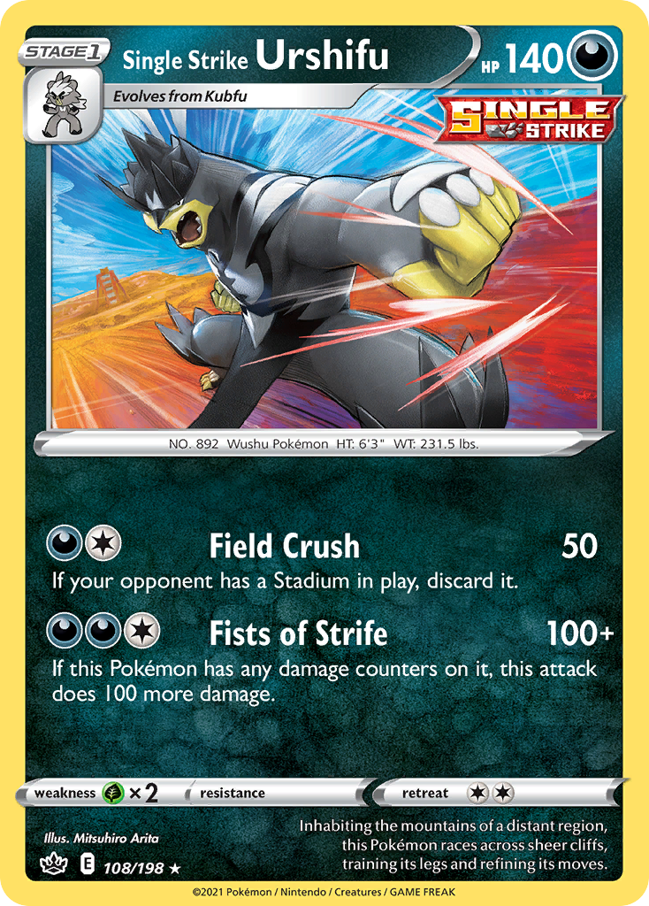 Single Strike Urshifu (108/198) - [Reverse Holo] Chilling Reign (CRE)