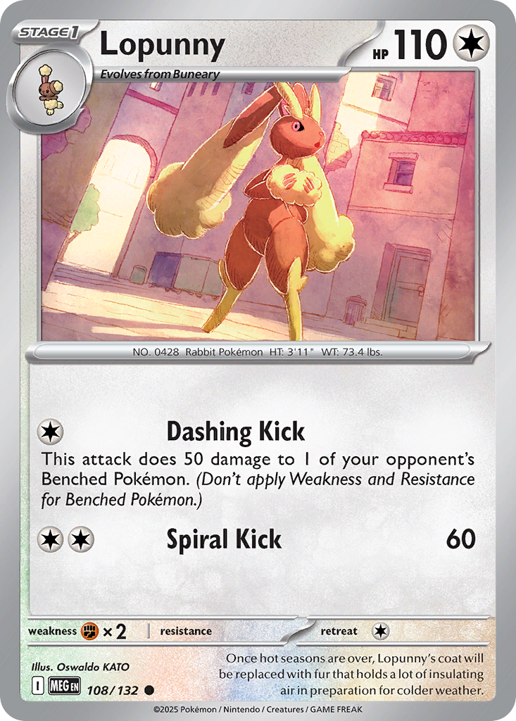 Lopunny (108/132) - [Reverse Holo] Mega Evolution (MEG)