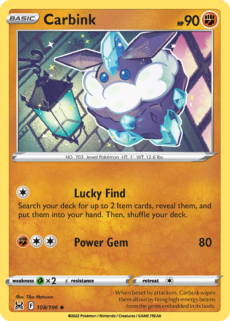 Carbink (108/196) - [Reverse Holo] Lost Origin (LOR)