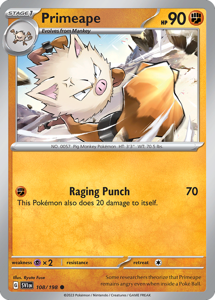 Primeape (108/198) - Scarlet & Violet (SVI)