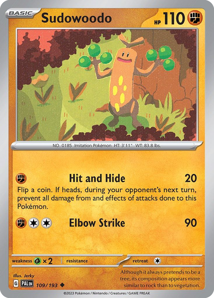 Sudowoodo (109/193) - [Reverse Holo] Paldea Evolved (PAL)