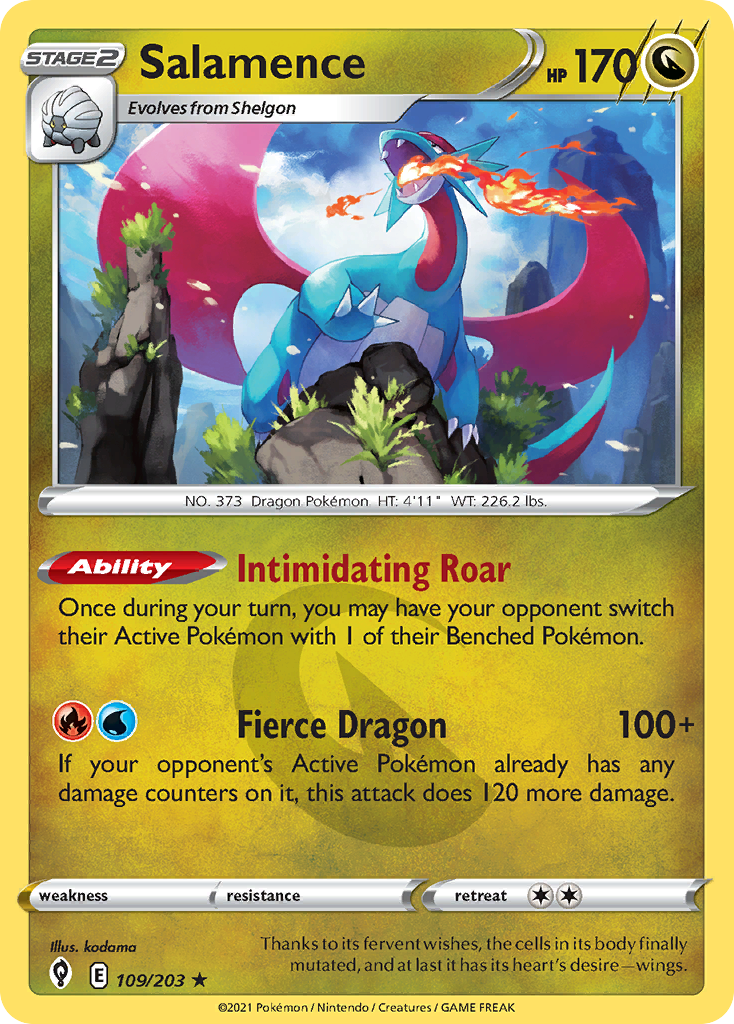 Salamence (109/203) - [Reverse Holo] Evolving Skies (EVS)