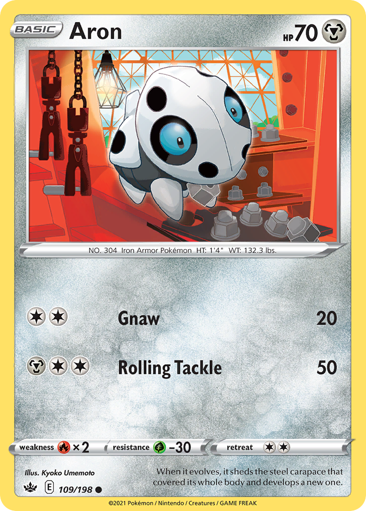 Aron (109/198) - [Reverse Holo] Chilling Reign (CRE)