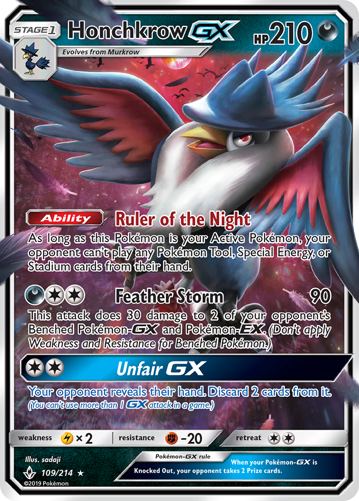 Honchkrow-GX (109/214) - [Holo Foil] Unbroken Bonds (UNB)