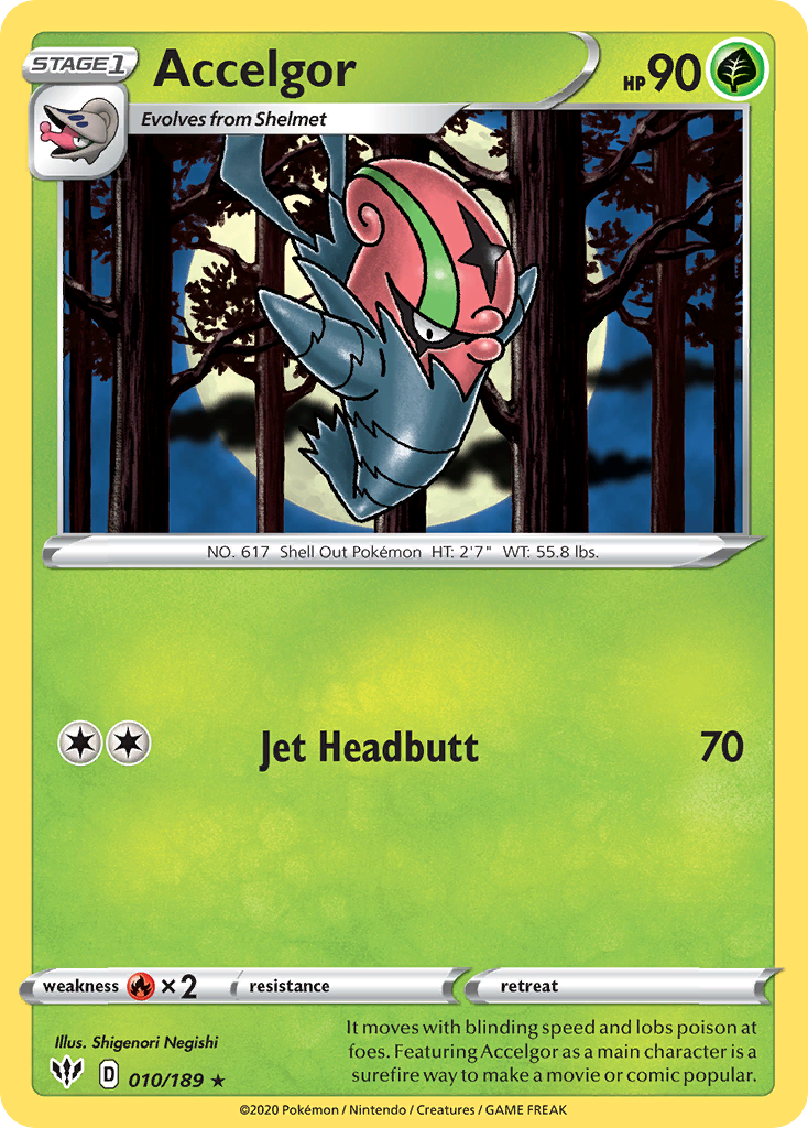 Accelgor (10/189) - [Reverse Holo] Darkness Ablaze (DAA)
