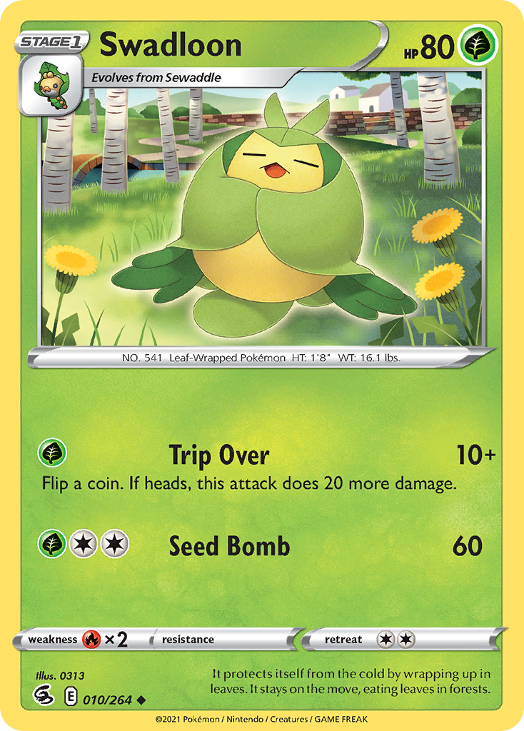 Swadloon (10/264) - [Reverse Holo] Fusion Strike (FST)